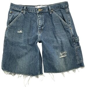 Baileys Jean Carpenter Shorts Mens 33* Raw Cut Baggy Y2k Jorts Streetwear Skater